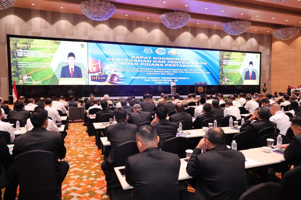 Buka Rakor Pencegahan dan Penyelesaian Tindak Pidana Pertanahan, Menteri Nusron Ajak APH Pererat Kolaborasi Berantas Mafia Tanah